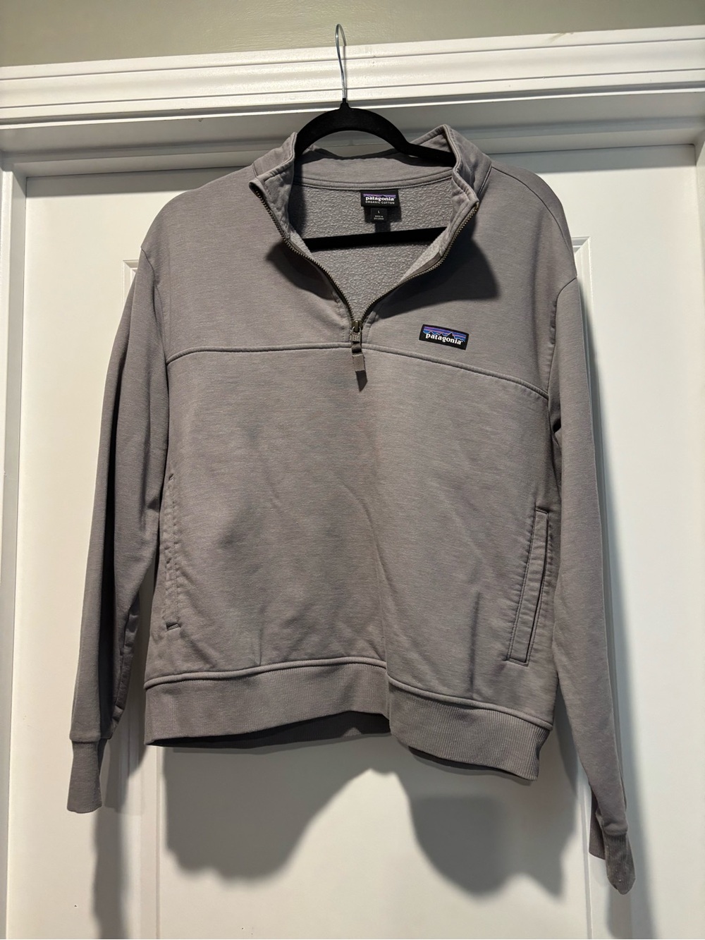 Patagonia Organic Cotton 1/4 Zip Sweatshirt Slate Blue Women’s Large Pullover